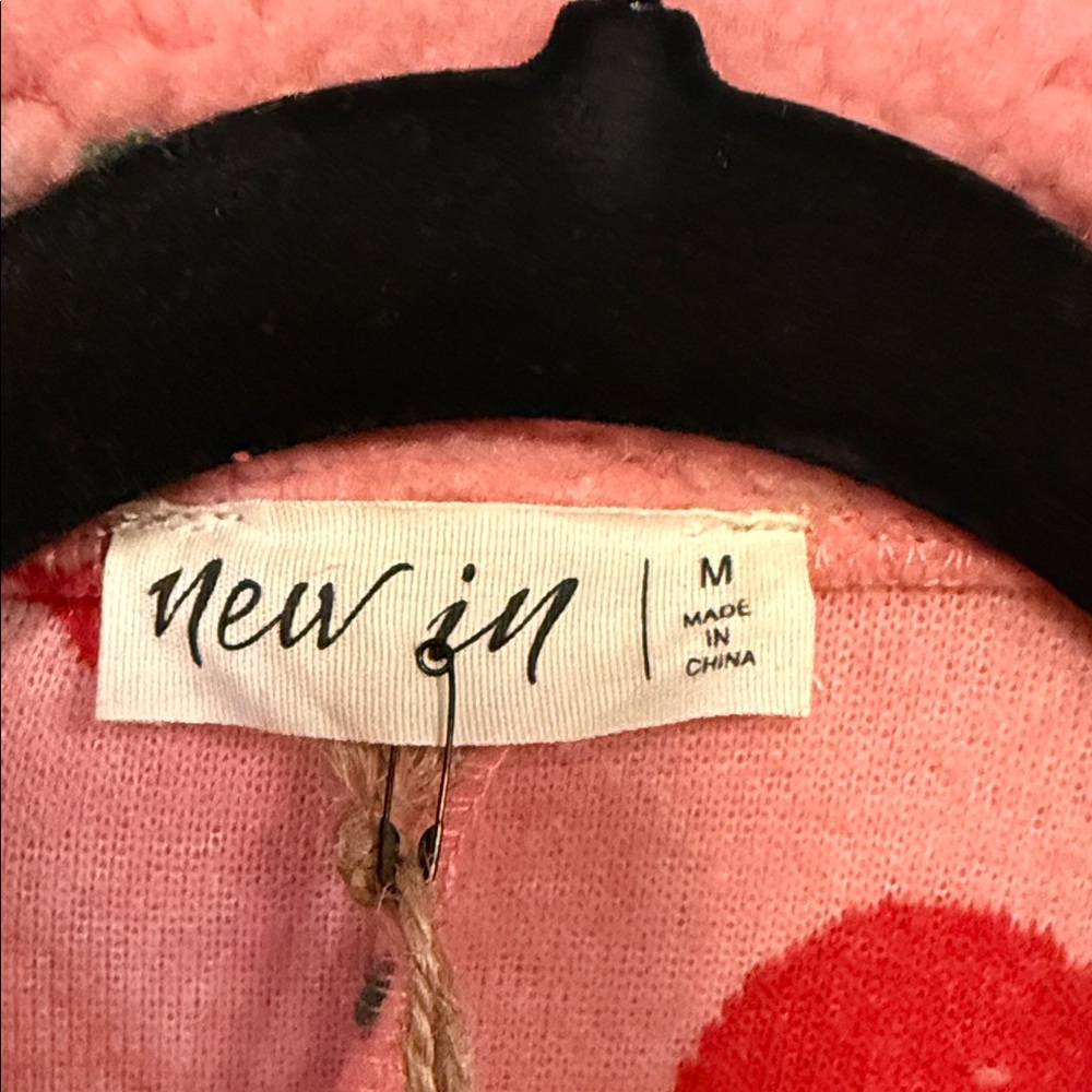 Pink Sherpa Jacket with Red Cherry Print - Picture 3 of 11